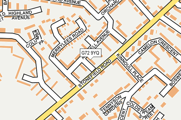 G72 9YQ map - OS OpenMap – Local (Ordnance Survey)