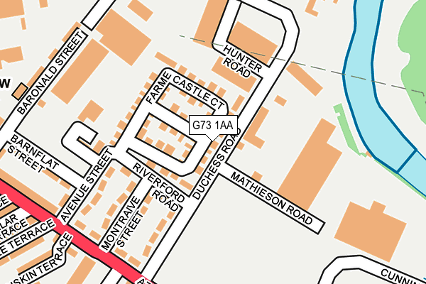 G73 1AA map - OS OpenMap – Local (Ordnance Survey)