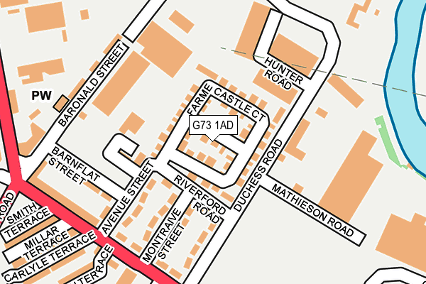 G73 1AD map - OS OpenMap – Local (Ordnance Survey)