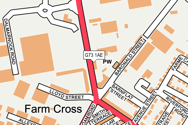 G73 1AE map - OS OpenMap – Local (Ordnance Survey)