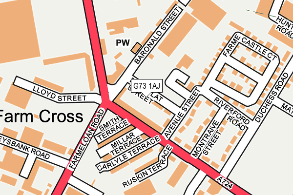 G73 1AJ map - OS OpenMap – Local (Ordnance Survey)