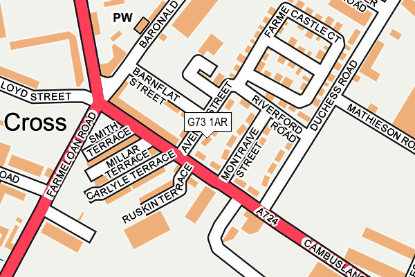 G73 1AR map - OS OpenMap – Local (Ordnance Survey)