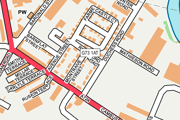 G73 1AT map - OS OpenMap – Local (Ordnance Survey)