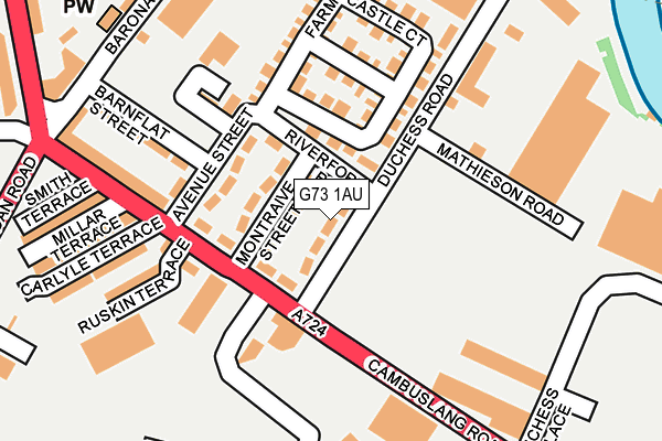 G73 1AU map - OS OpenMap – Local (Ordnance Survey)