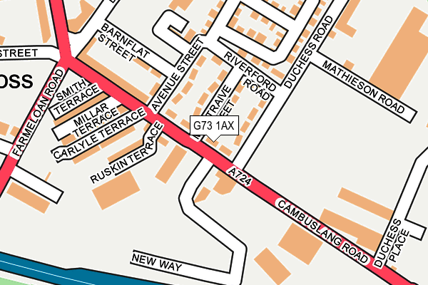 G73 1AX map - OS OpenMap – Local (Ordnance Survey)