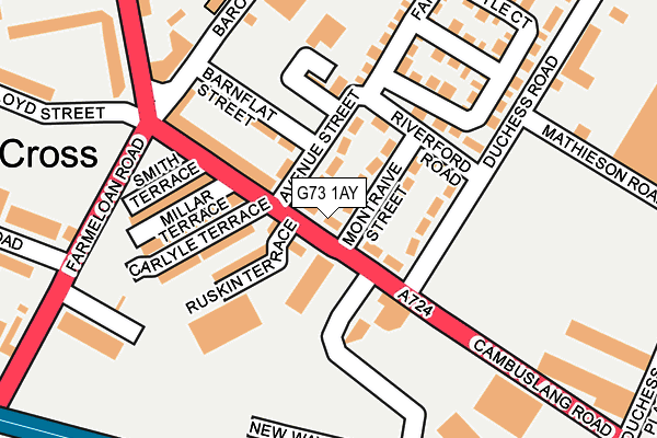 G73 1AY map - OS OpenMap – Local (Ordnance Survey)