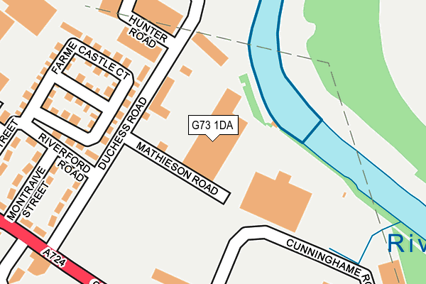 G73 1DA map - OS OpenMap – Local (Ordnance Survey)