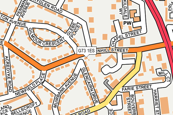G73 1ES map - OS OpenMap – Local (Ordnance Survey)