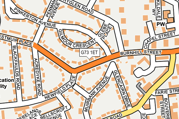 G73 1ET map - OS OpenMap – Local (Ordnance Survey)