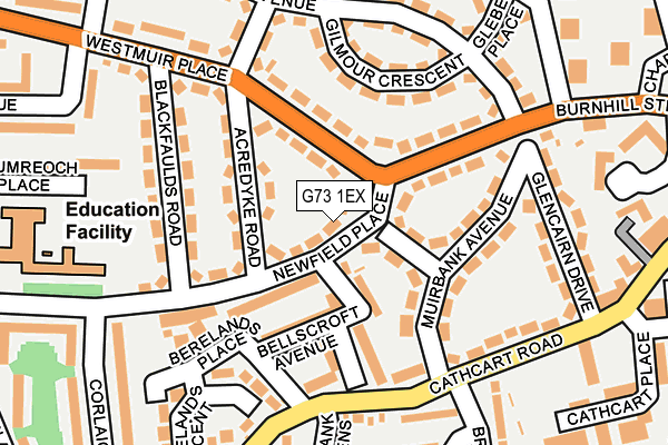 G73 1EX map - OS OpenMap – Local (Ordnance Survey)