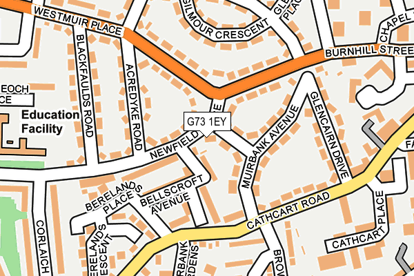 G73 1EY map - OS OpenMap – Local (Ordnance Survey)
