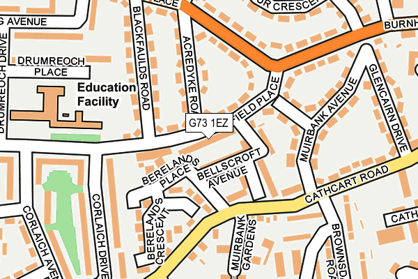 G73 1EZ map - OS OpenMap – Local (Ordnance Survey)
