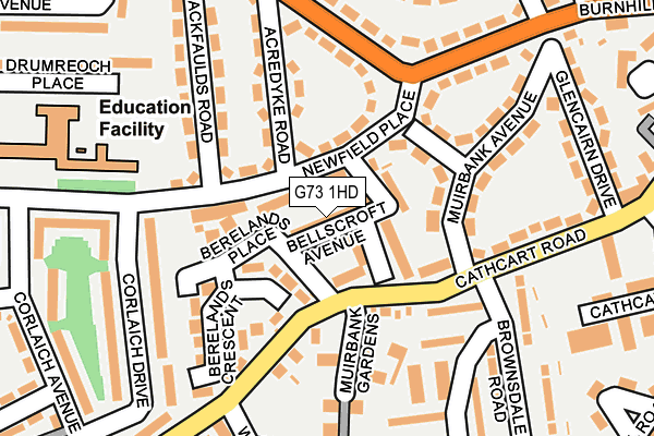 G73 1HD map - OS OpenMap – Local (Ordnance Survey)