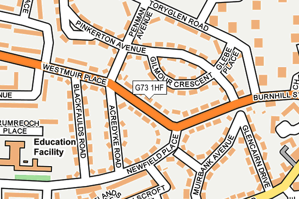 G73 1HF map - OS OpenMap – Local (Ordnance Survey)