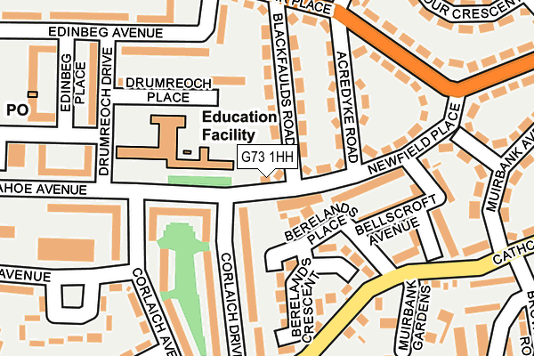 G73 1HH map - OS OpenMap – Local (Ordnance Survey)