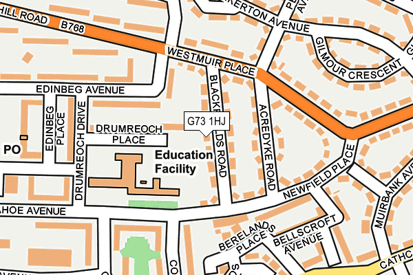 G73 1HJ map - OS OpenMap – Local (Ordnance Survey)