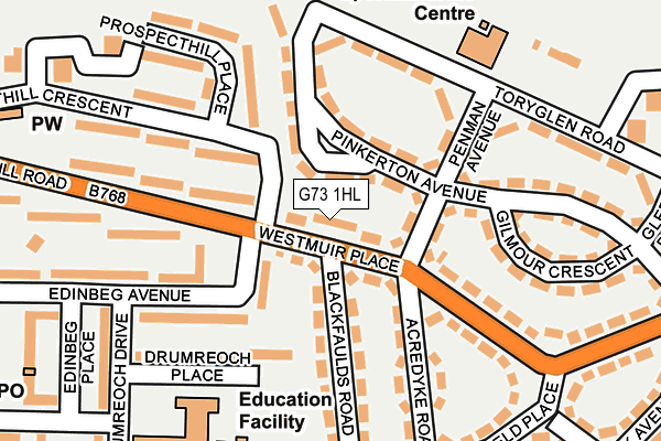 G73 1HL map - OS OpenMap – Local (Ordnance Survey)