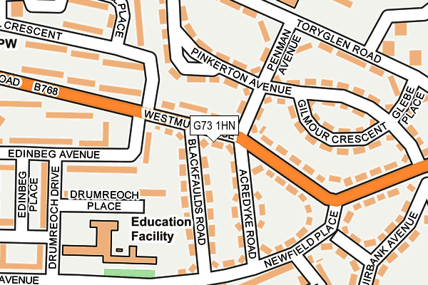 G73 1HN map - OS OpenMap – Local (Ordnance Survey)