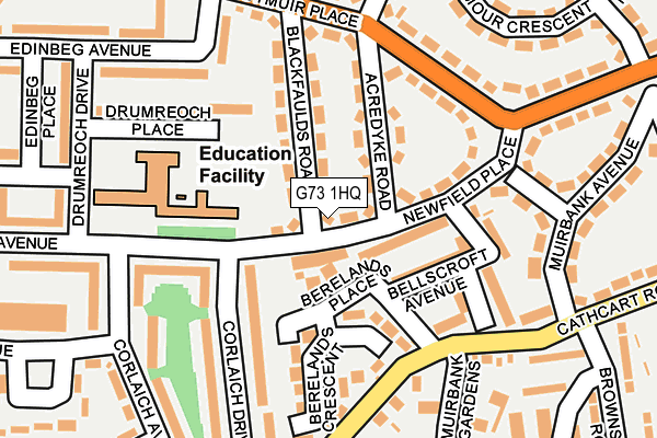 G73 1HQ map - OS OpenMap – Local (Ordnance Survey)