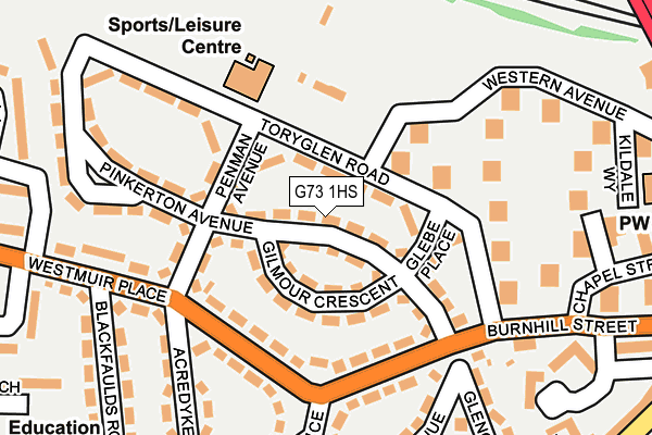 G73 1HS map - OS OpenMap – Local (Ordnance Survey)