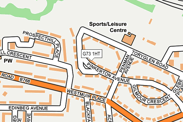 G73 1HT map - OS OpenMap – Local (Ordnance Survey)