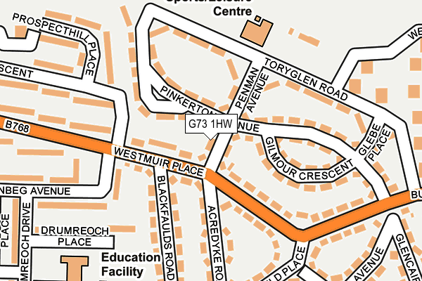 G73 1HW map - OS OpenMap – Local (Ordnance Survey)
