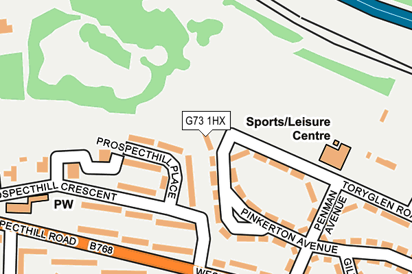 G73 1HX map - OS OpenMap – Local (Ordnance Survey)
