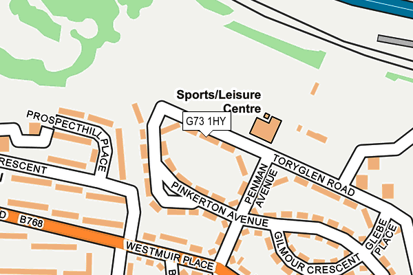 G73 1HY map - OS OpenMap – Local (Ordnance Survey)