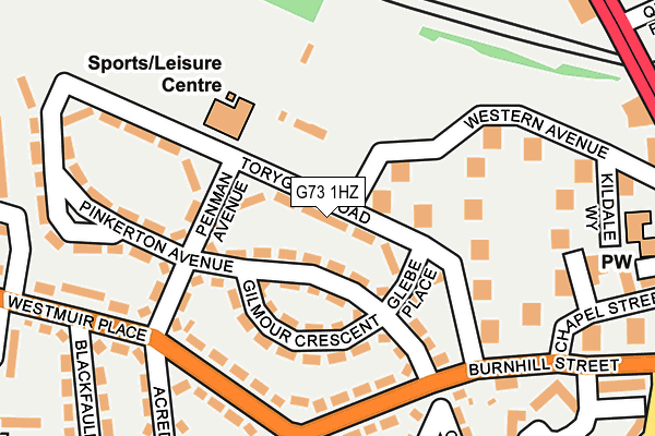 G73 1HZ map - OS OpenMap – Local (Ordnance Survey)