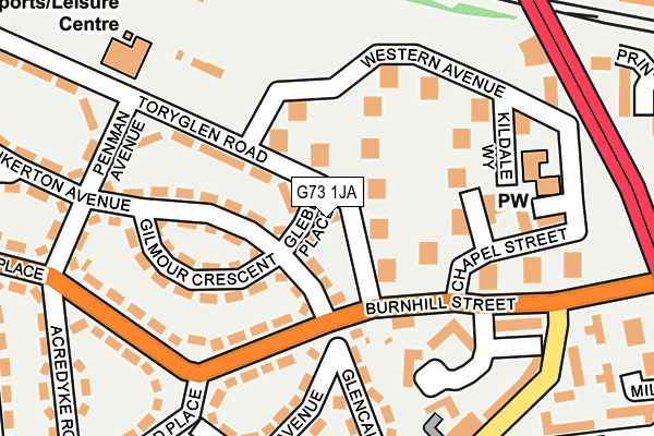 G73 1JA map - OS OpenMap – Local (Ordnance Survey)