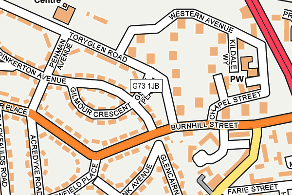 G73 1JB map - OS OpenMap – Local (Ordnance Survey)