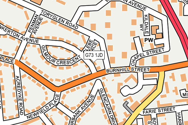 G73 1JD map - OS OpenMap – Local (Ordnance Survey)