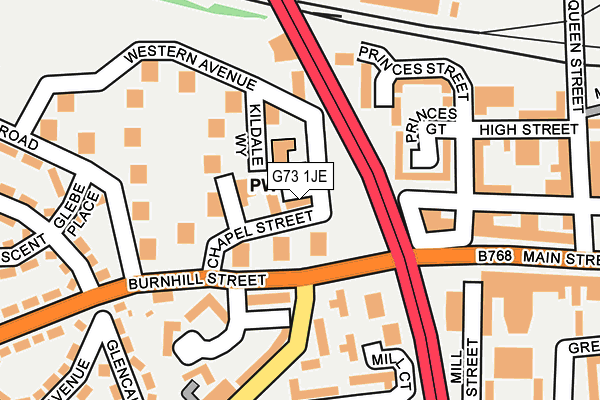 G73 1JE map - OS OpenMap – Local (Ordnance Survey)