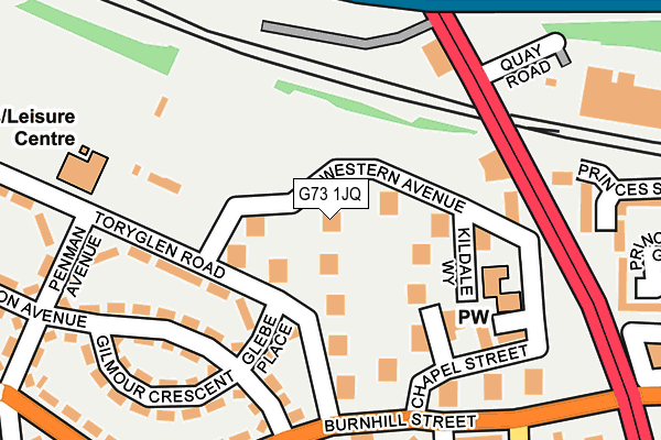 G73 1JQ map - OS OpenMap – Local (Ordnance Survey)