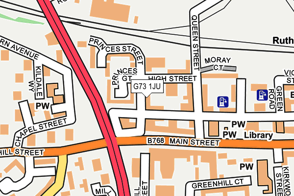 G73 1JU map - OS OpenMap – Local (Ordnance Survey)