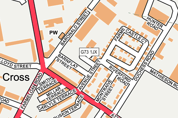 G73 1JX map - OS OpenMap – Local (Ordnance Survey)