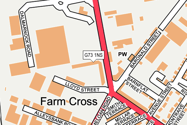 G73 1NS map - OS OpenMap – Local (Ordnance Survey)