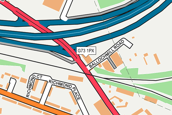 G73 1PX map - OS OpenMap – Local (Ordnance Survey)