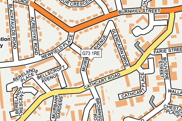 G73 1RE map - OS OpenMap – Local (Ordnance Survey)