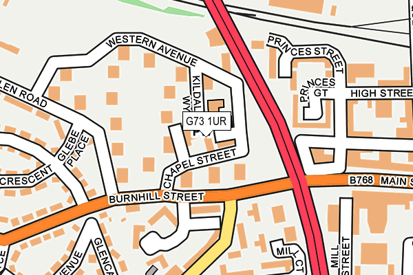 G73 1UR map - OS OpenMap – Local (Ordnance Survey)