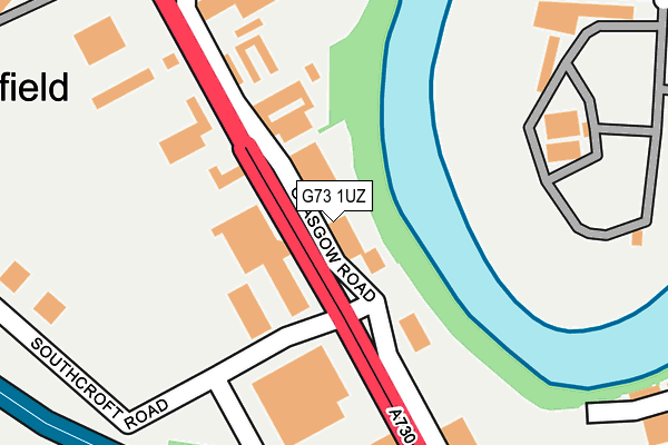 G73 1UZ map - OS OpenMap – Local (Ordnance Survey)