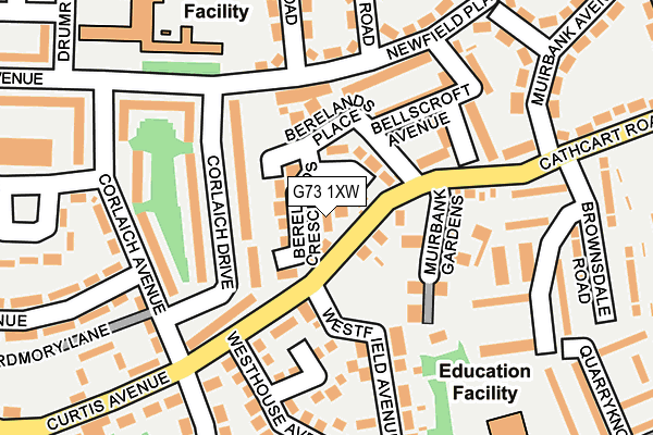 G73 1XW map - OS OpenMap – Local (Ordnance Survey)