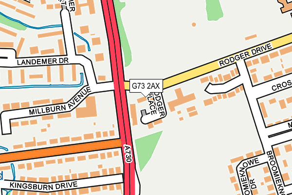 G73 2AX map - OS OpenMap – Local (Ordnance Survey)
