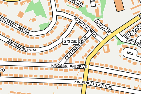 G73 2BD map - OS OpenMap – Local (Ordnance Survey)