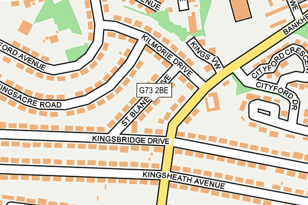 G73 2BE map - OS OpenMap – Local (Ordnance Survey)