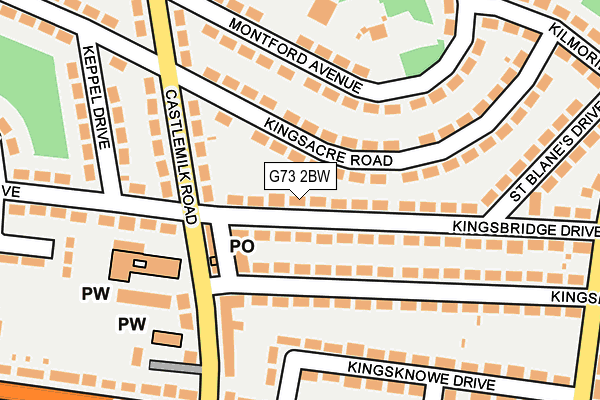 G73 2BW map - OS OpenMap – Local (Ordnance Survey)