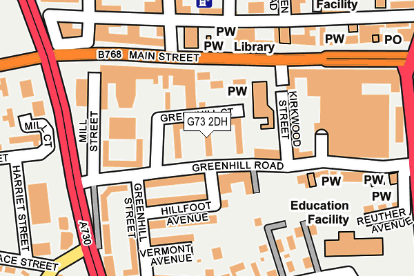 G73 2DH map - OS OpenMap – Local (Ordnance Survey)