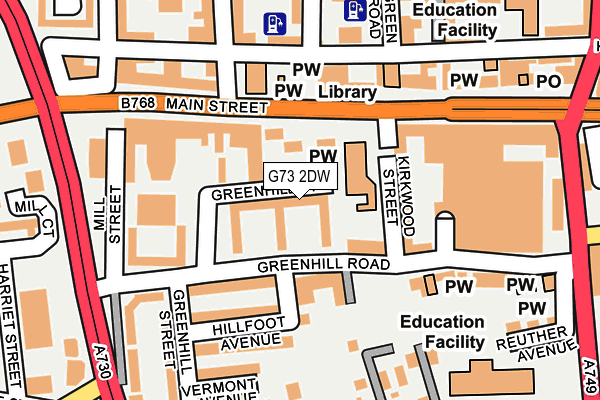 G73 2DW map - OS OpenMap – Local (Ordnance Survey)