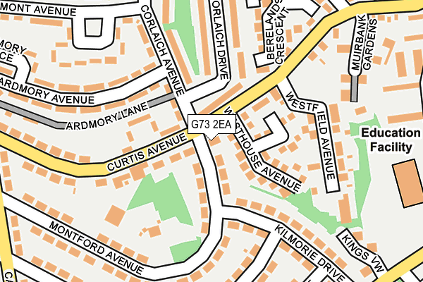 G73 2EA map - OS OpenMap – Local (Ordnance Survey)