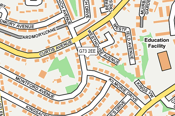 G73 2EE map - OS OpenMap – Local (Ordnance Survey)